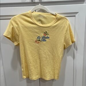 Target Yellow Crop Top with Embroidery